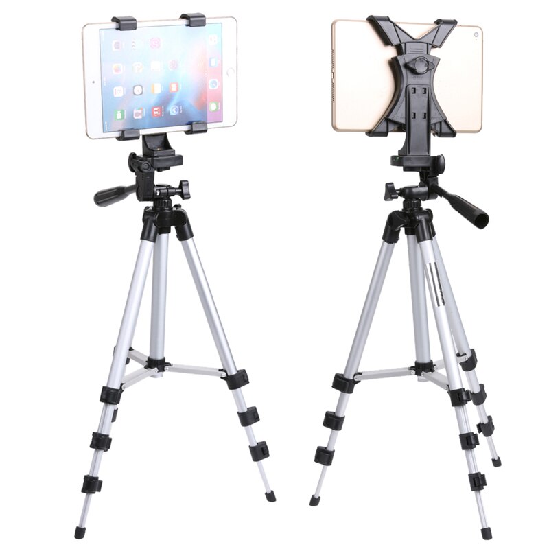 ALLOET Portable Aluminum Tablet Stand Tripod With 1/4" Screw Tablet Clamp Clip Holder Mount Bracket For iPad 2 3 4 Mini Air Pro