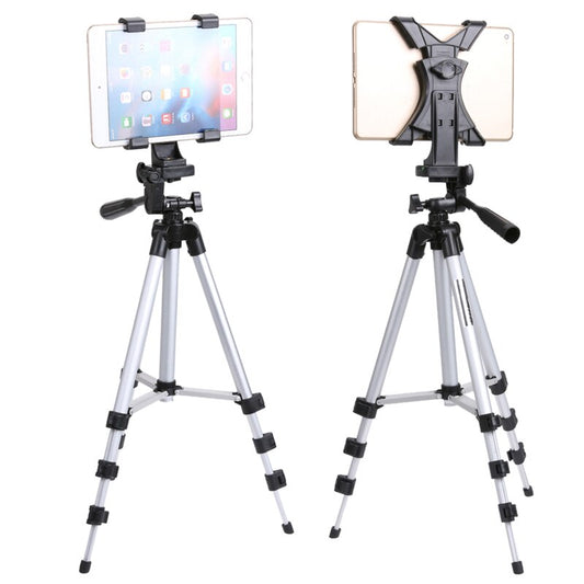 ALLOET Portable Aluminum Tablet Stand Tripod With 1/4" Screw Tablet Clamp Clip Holder Mount Bracket For iPad 2 3 4 Mini Air Pro