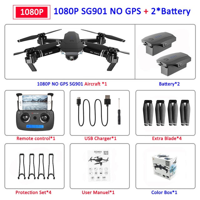 SG907 GPS Drone with Camera 4K 5G Wifi RC Quadcopter Optical Flow Foldable Mini Dron 1080P HD Camera Drone VS E520S E58 XS812