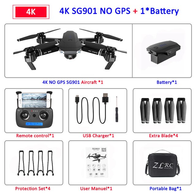 SG907 GPS Drone with Camera 4K 5G Wifi RC Quadcopter Optical Flow Foldable Mini Dron 1080P HD Camera Drone VS E520S E58 XS812