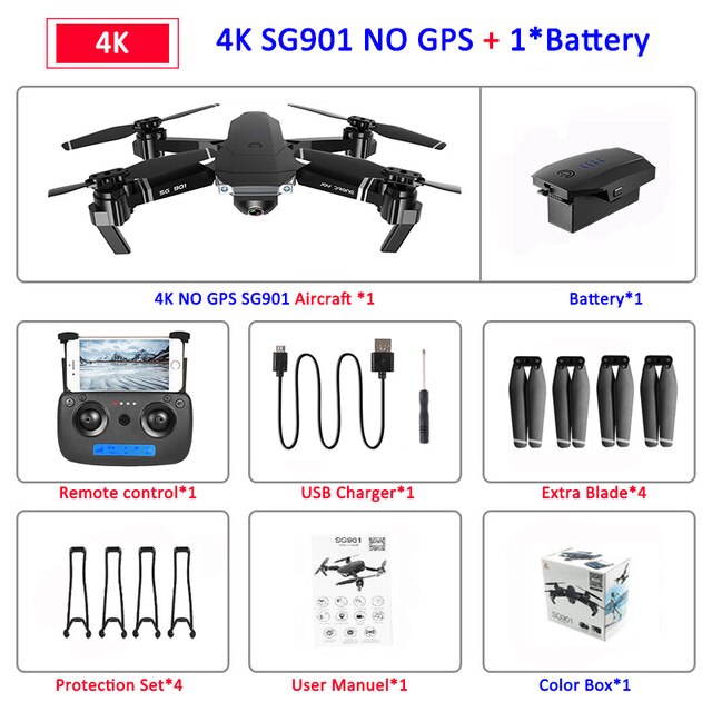 SG907 GPS Drone with Camera 4K 5G Wifi RC Quadcopter Optical Flow Foldable Mini Dron 1080P HD Camera Drone VS E520S E58 XS812