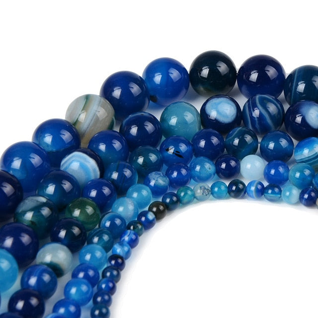 Chanfar 4 6 8 10 12mm Natural Stone Beads Black Lava Tiger Eye Bulk Loose Stone Beads For DIY Making Bracelet Necklace Jewelry