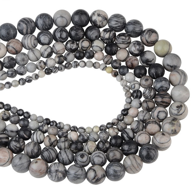Chanfar 4 6 8 10 12mm Natural Stone Beads Black Lava Tiger Eye Bulk Loose Stone Beads For DIY Making Bracelet Necklace Jewelry