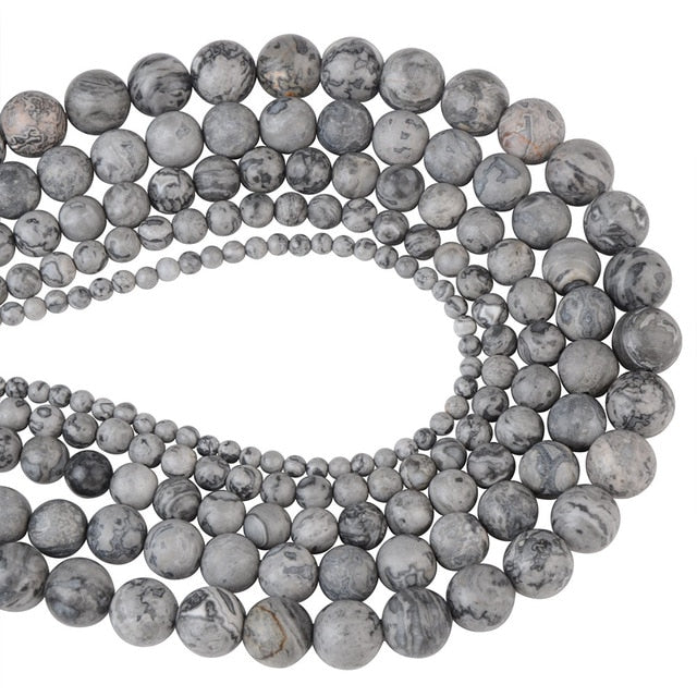 Chanfar 4 6 8 10 12mm Natural Stone Beads Black Lava Tiger Eye Bulk Loose Stone Beads For DIY Making Bracelet Necklace Jewelry