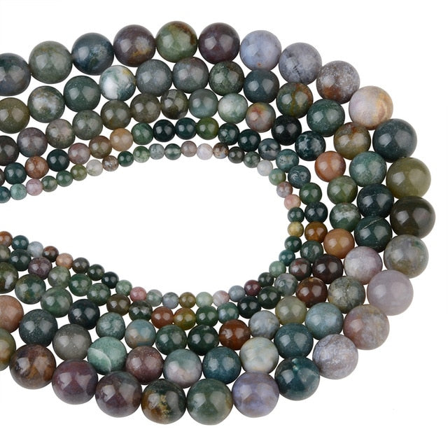 Chanfar 4 6 8 10 12mm Natural Stone Beads Black Lava Tiger Eye Bulk Loose Stone Beads For DIY Making Bracelet Necklace Jewelry