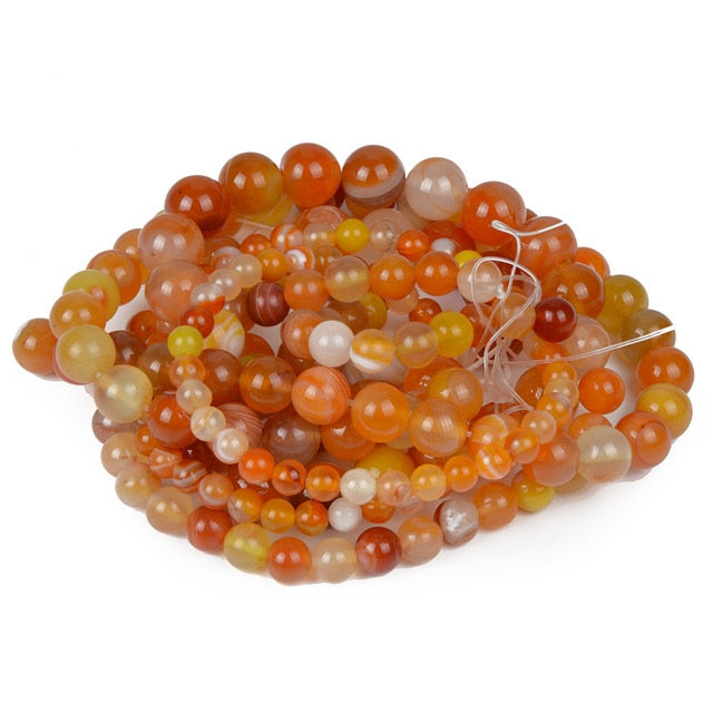 Chanfar 4 6 8 10 12mm Natural Stone Beads Black Lava Tiger Eye Bulk Loose Stone Beads For DIY Making Bracelet Necklace Jewelry