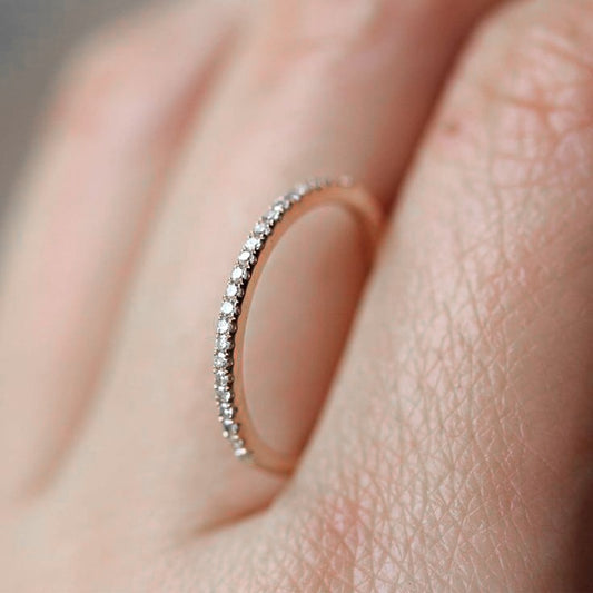 Micro Pave Cubic Zirconia Wedding/Engagement Rings White/Rose Gold Color Fashion Brand Crystal Ring Jewelry For Women DFR133