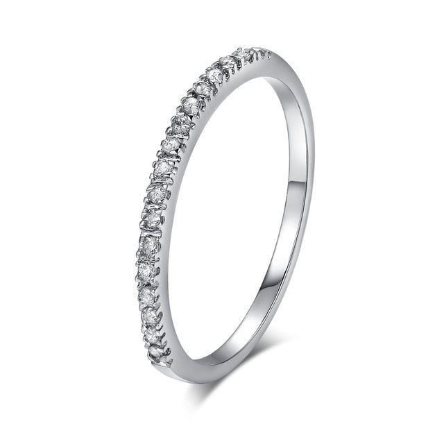 Micro Pave Cubic Zirconia Wedding/Engagement Rings White/Rose Gold Color Fashion Brand Crystal Ring Jewelry For Women DFR133
