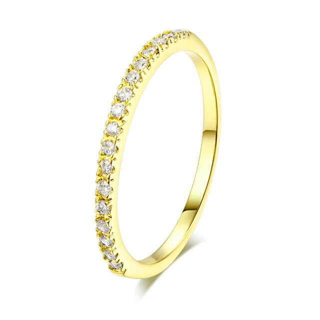 Micro Pave Cubic Zirconia Wedding/Engagement Rings White/Rose Gold Color Fashion Brand Crystal Ring Jewelry For Women DFR133