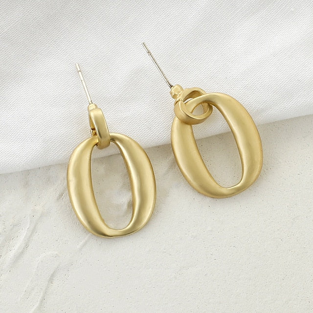 AENSOA Fashion Metal Statement Earrings 2020 Gold Color Geometric Earrings For Women Hanging Dangle Earring Earring Jewelry