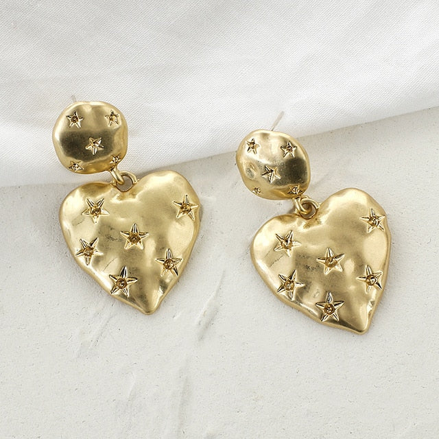 AENSOA Fashion Metal Statement Earrings 2020 Gold Color Geometric Earrings For Women Hanging Dangle Earring Earring Jewelry