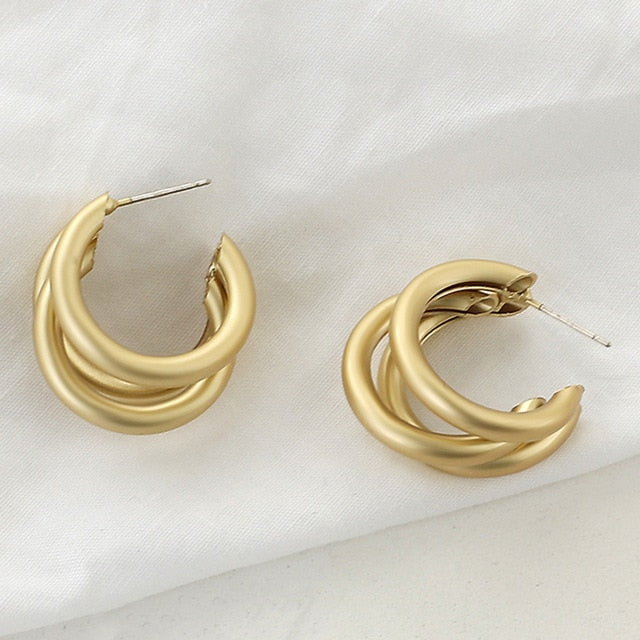 AENSOA Fashion Metal Statement Earrings 2020 Gold Color Geometric Earrings For Women Hanging Dangle Earring Earring Jewelry