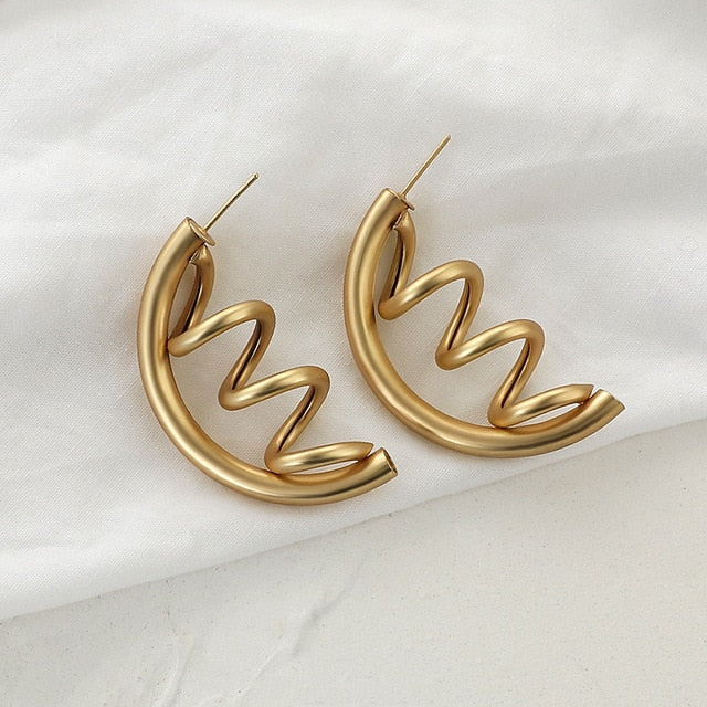 AENSOA Fashion Metal Statement Earrings 2020 Gold Color Geometric Earrings For Women Hanging Dangle Earring Earring Jewelry