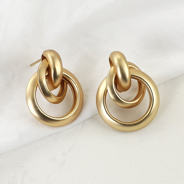AENSOA Fashion Metal Statement Earrings 2020 Gold Color Geometric Earrings For Women Hanging Dangle Earring Earring Jewelry