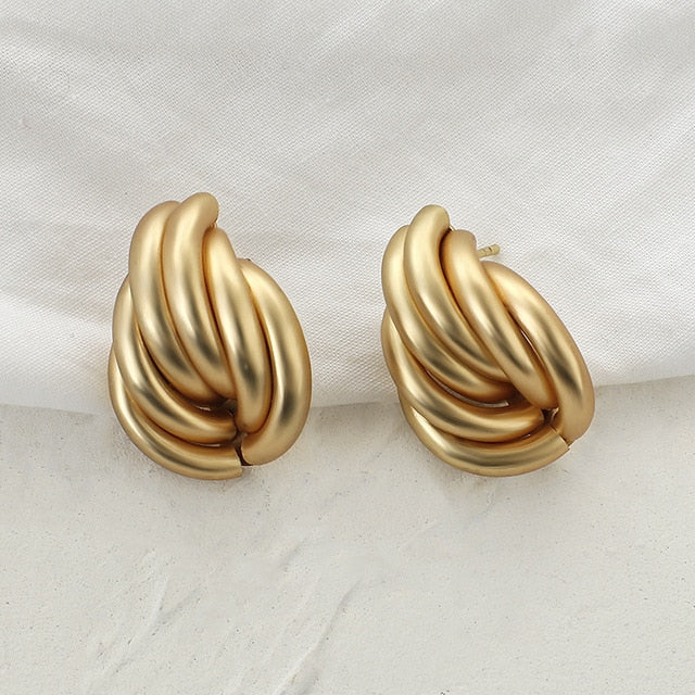 AENSOA Fashion Metal Statement Earrings 2020 Gold Color Geometric Earrings For Women Hanging Dangle Earring Earring Jewelry
