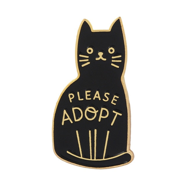Introvert Loner Loser Club Enamel Pins Autism Badges Custom Cat Brooches Bag Clothes Lapel Pin Punk Black White Jewelry Gift