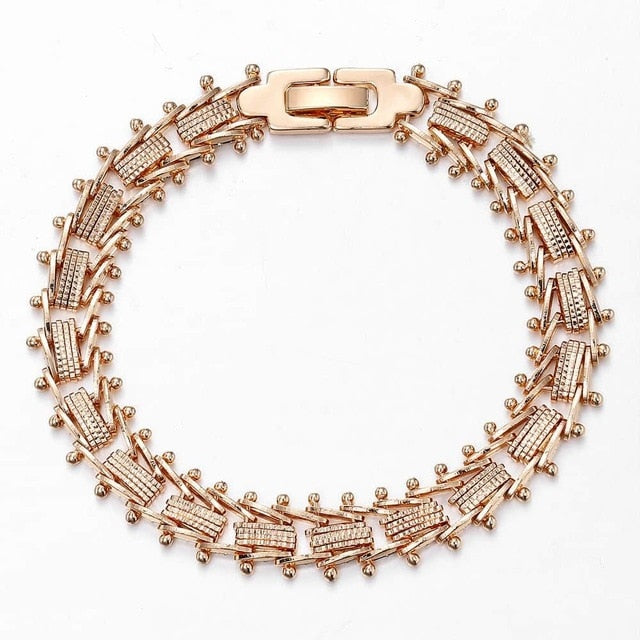 20cm Bracelets For Women Men 585 Rose Gold Curb Snail Foxtail Venitian Link Chains Men's Bracelets Fashion Jewelry Gifts KCBB1