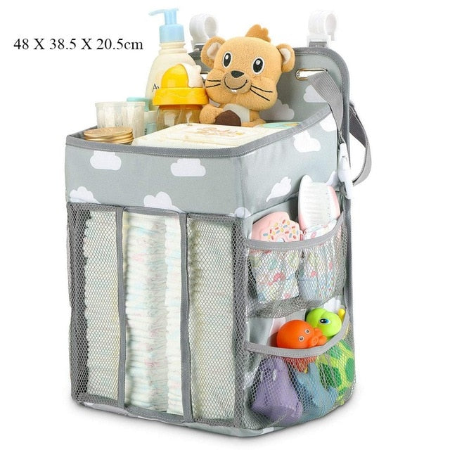 Baby Newborn Bed Storage Organizer Crib Hanging Storage Bag Caddy Organizer For Baby Essentials Bedding Set Diaper Storage Bag