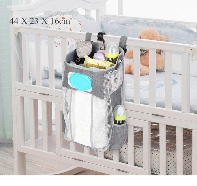 Baby Newborn Bed Storage Organizer Crib Hanging Storage Bag Caddy Organizer For Baby Essentials Bedding Set Diaper Storage Bag