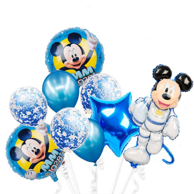 Minnie mouse foil balloons mickey 1st birthday party decorations kids ballon number 1 globos baby shower confetti latex ball toy