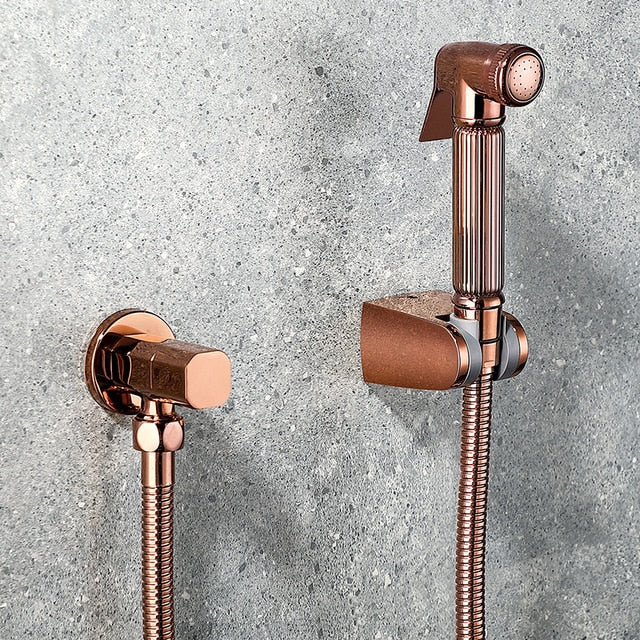 Antique Brushed Gold Douche Kit Hand Held Bidet Sprayer Stainless Steel Toilet Bidet faucet Shattaf Valve Jet Set Shower Head