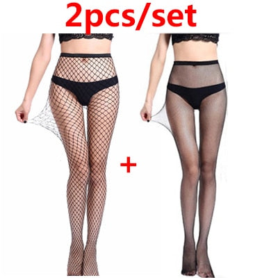 Summer Sexy Mesh Stocking Transparent Slim Fishnet Pantyhose Party Club Net Holes Black Tights Stocking Small/Middle/Big Mesh