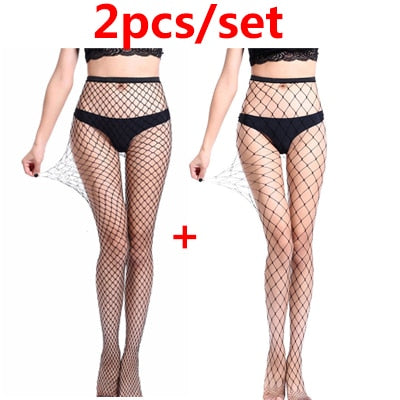 Summer Sexy Mesh Stocking Transparent Slim Fishnet Pantyhose Party Club Net Holes Black Tights Stocking Small/Middle/Big Mesh
