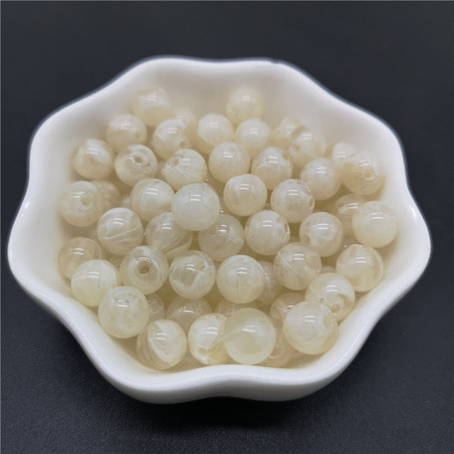 6 8 10 mm Imitation Natural Stone Round Acrylic Beads Clouds Effect Beads For Jewelry Makeing Bracelet necklace DIY Accessory