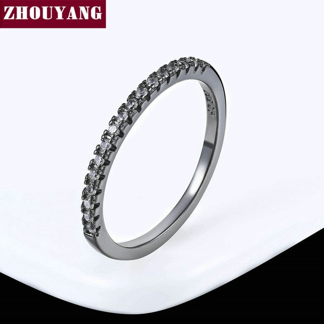 Wedding Ring For Women Man Concise Classical Multicolor Mini Cubic Zirconia Rose Gold Color Fashion Jewelry R132 R133 ZHOUYANG