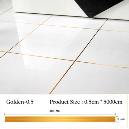 5000cm/Roll Brushed Gold Silver Floor Edging Waterproof Seam Wall Stickers Wall Gap home decoration Self-adhesive Tile sticker