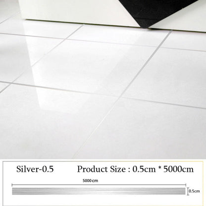 5000cm/Roll Brushed Gold Silver Floor Edging Waterproof Seam Wall Stickers Wall Gap home decoration Self-adhesive Tile sticker