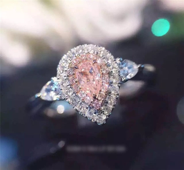 CC Trendy Jewelry S925 Rings For Women Cubic Zirconia Charms Bridal Wedding Engagement White Gold Color Ring Drop Shipping