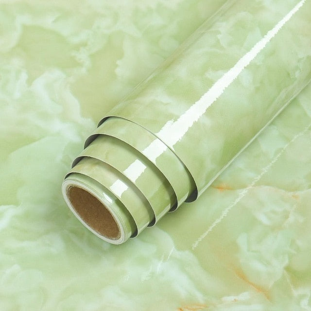 Waterproof Oil-proof Marble Self Adhesive Wallpaper Vinyl Film Wall Stickers Bathroom Bedroom Kitchen Cupboard Home Improvement