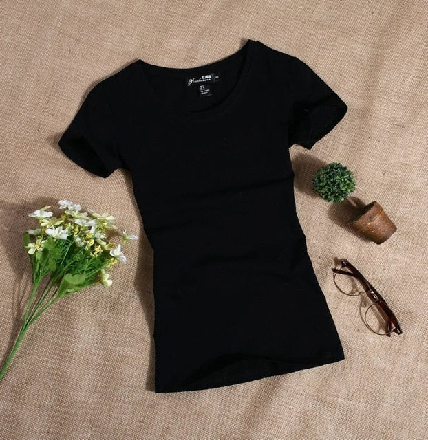MRMT 2020 Women's T Shirt Women Short Sleeved Slim Solid Color Womens Simple Tee T-Shirt For Female Tshirt