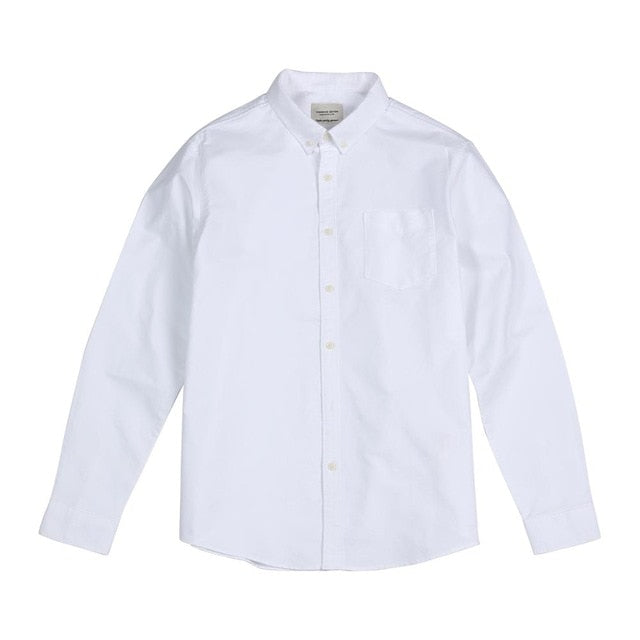 SIMWOOD 2020 21s/2 oxford shirts men classical casual shirt single chest pockets 100% cotton spring new brand clothing SJ110377