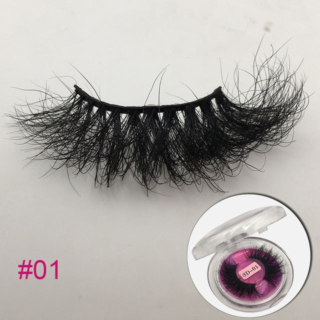 RED SIREN Mink Eyelashes 25mm Lashes Fluffy Messy 3D False Eyelashes Dramatic Long Natural Lashes Wholesale Makeup Mink Lashes
