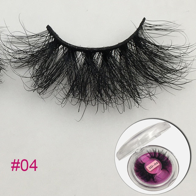 RED SIREN Mink Eyelashes 25mm Lashes Fluffy Messy 3D False Eyelashes Dramatic Long Natural Lashes Wholesale Makeup Mink Lashes