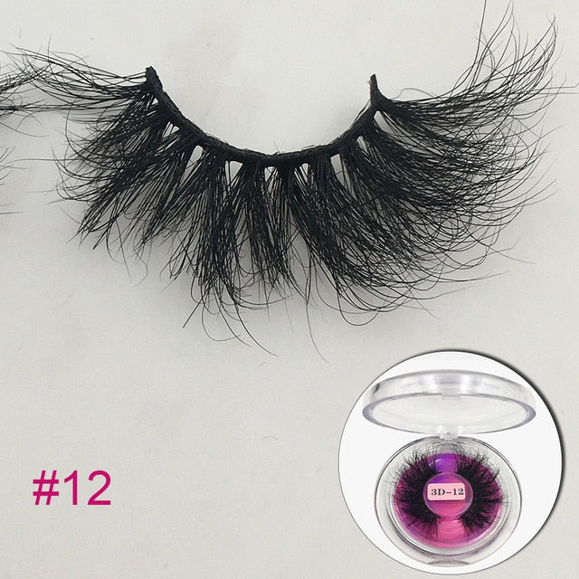 RED SIREN Mink Eyelashes 25mm Lashes Fluffy Messy 3D False Eyelashes Dramatic Long Natural Lashes Wholesale Makeup Mink Lashes