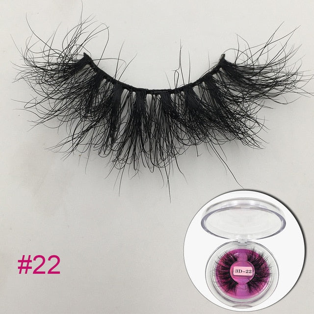 RED SIREN Mink Eyelashes 25mm Lashes Fluffy Messy 3D False Eyelashes Dramatic Long Natural Lashes Wholesale Makeup Mink Lashes
