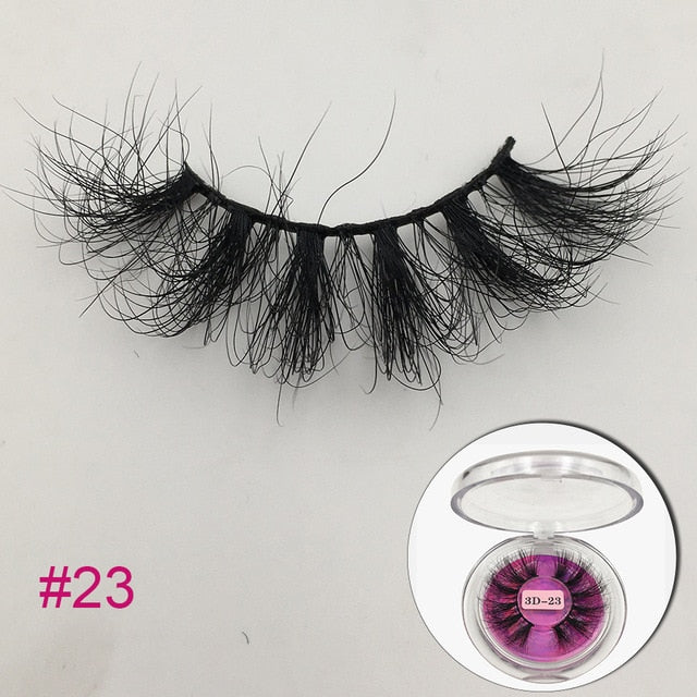 RED SIREN Mink Eyelashes 25mm Lashes Fluffy Messy 3D False Eyelashes Dramatic Long Natural Lashes Wholesale Makeup Mink Lashes