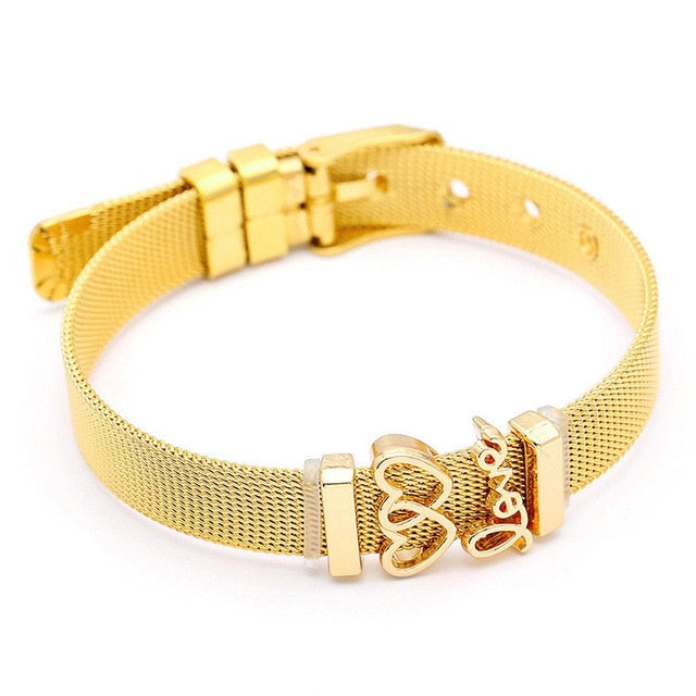 SEIALOY Fashion Stainless Steel Mesh Watch Chain Bracelets For Women Men Rose Gold Charm Brands Bracelet Bangles Jewelry