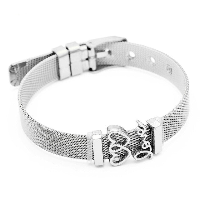 SEIALOY Fashion Stainless Steel Mesh Watch Chain Bracelets For Women Men Rose Gold Charm Brands Bracelet Bangles Jewelry