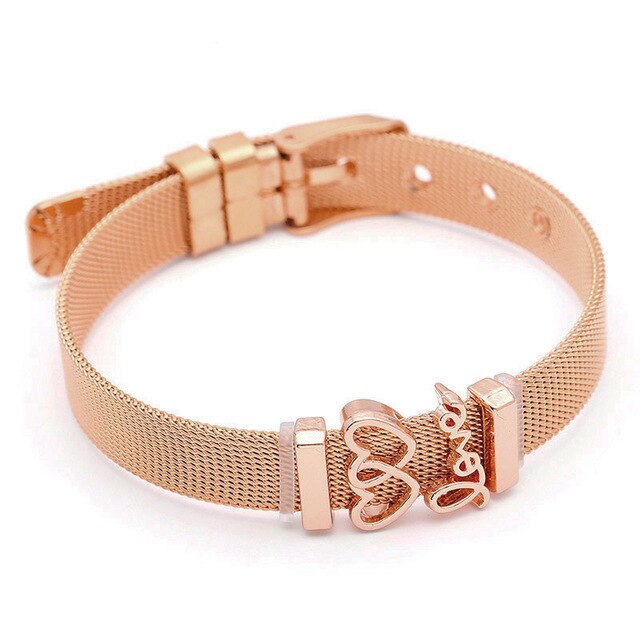 SEIALOY Fashion Stainless Steel Mesh Watch Chain Bracelets For Women Men Rose Gold Charm Brands Bracelet Bangles Jewelry