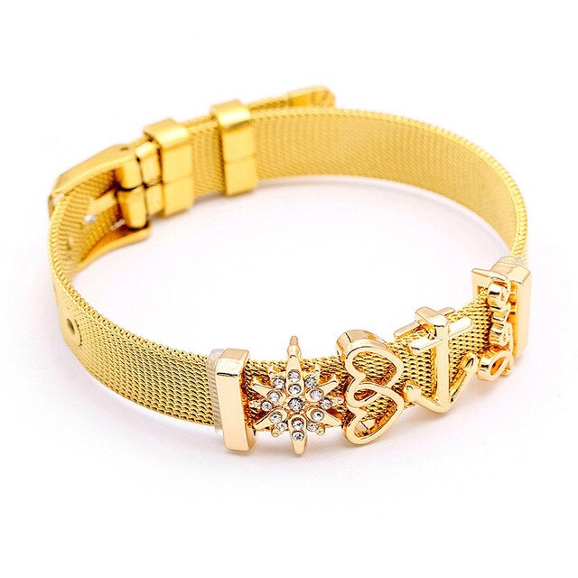SEIALOY Fashion Stainless Steel Mesh Watch Chain Bracelets For Women Men Rose Gold Charm Brands Bracelet Bangles Jewelry