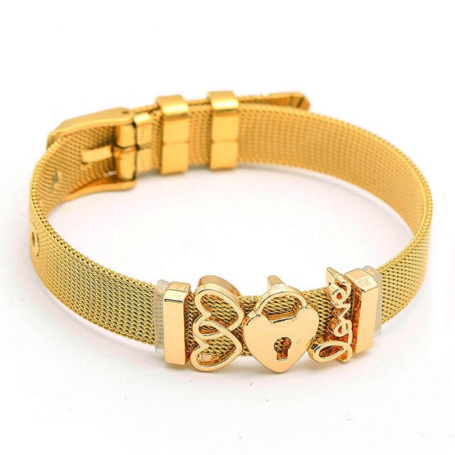 SEIALOY Fashion Stainless Steel Mesh Watch Chain Bracelets For Women Men Rose Gold Charm Brands Bracelet Bangles Jewelry