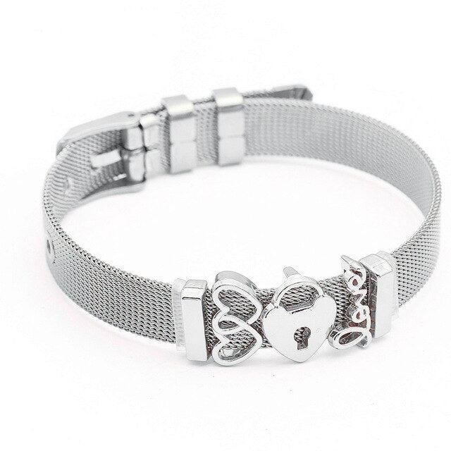 SEIALOY Fashion Stainless Steel Mesh Watch Chain Bracelets For Women Men Rose Gold Charm Brands Bracelet Bangles Jewelry