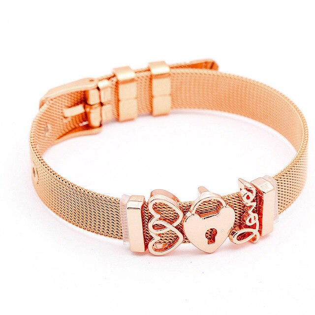 SEIALOY Fashion Stainless Steel Mesh Watch Chain Bracelets For Women Men Rose Gold Charm Brands Bracelet Bangles Jewelry