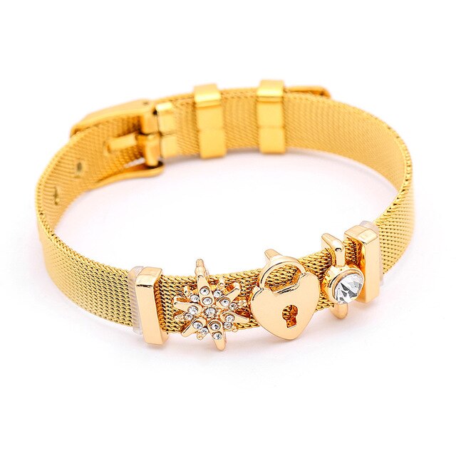 SEIALOY Fashion Stainless Steel Mesh Watch Chain Bracelets For Women Men Rose Gold Charm Brands Bracelet Bangles Jewelry