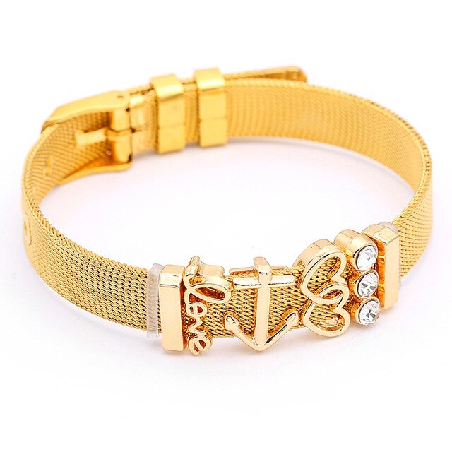 SEIALOY Fashion Stainless Steel Mesh Watch Chain Bracelets For Women Men Rose Gold Charm Brands Bracelet Bangles Jewelry