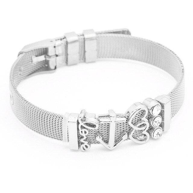 SEIALOY Fashion Stainless Steel Mesh Watch Chain Bracelets For Women Men Rose Gold Charm Brands Bracelet Bangles Jewelry
